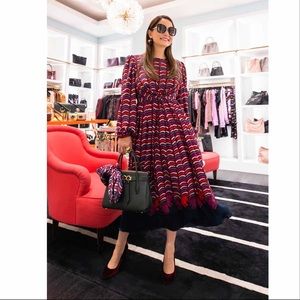 Kate Spade Rawr Panther Runway midi dress